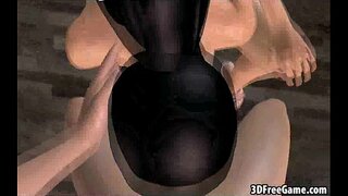 Gorąca 3D laska pieprzy się z dwoma partnerami w łazience